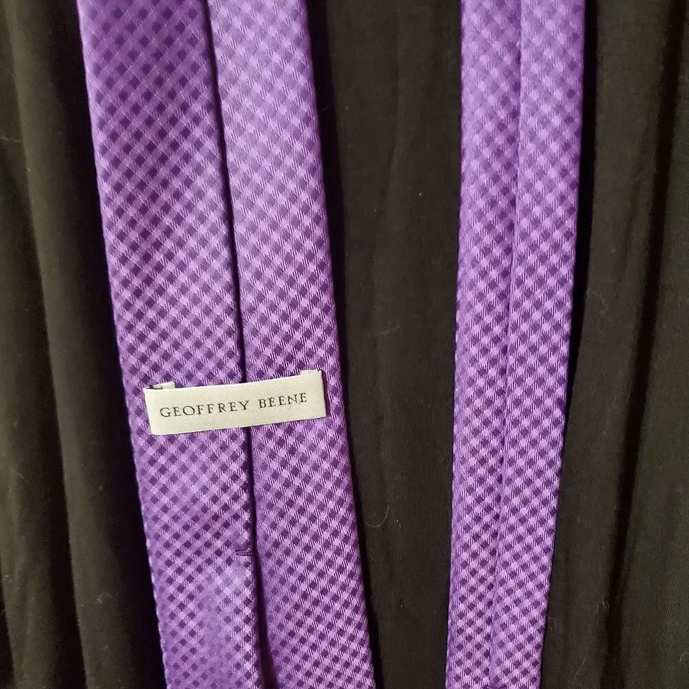 Geoffrey Beene Purple Patterned Tie